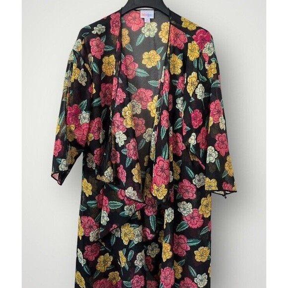Lularoe Floral Print Duster Cardigan Size Medium - Picture 4 of 6